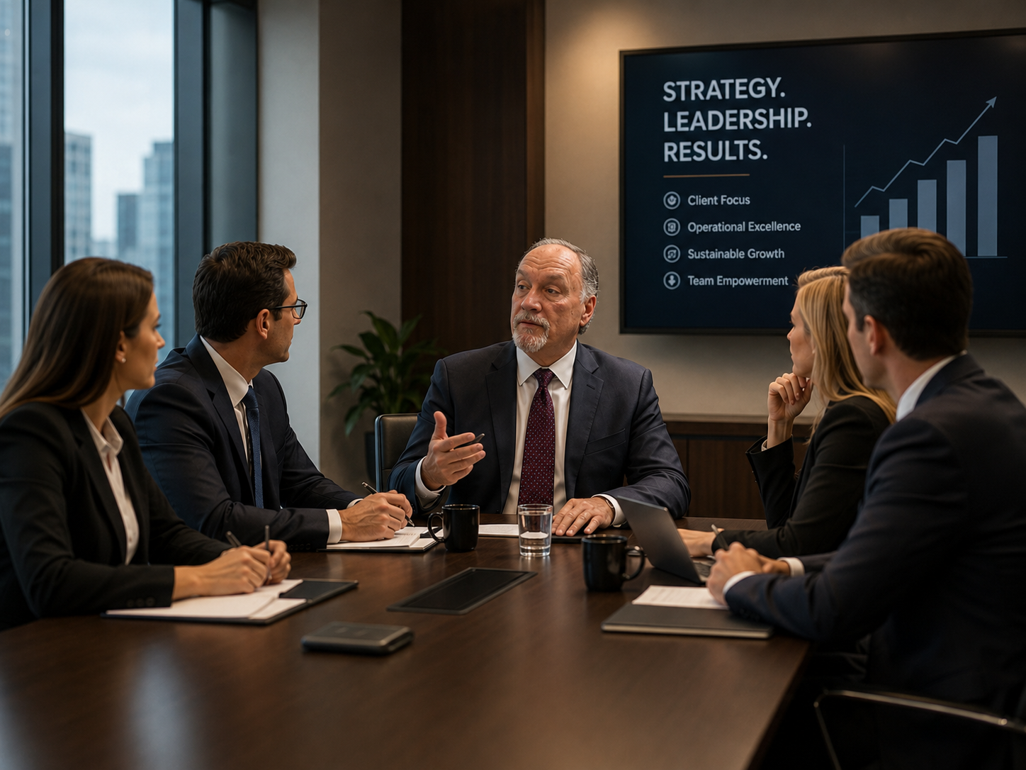 Randy Kempenich in a business meeting